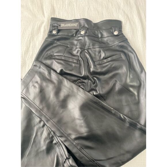 NWT - BLANK NYC Pleather High Waisted Paperbag Pants in Black - Picture 5 of 5